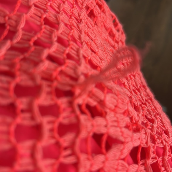 New PatBO Crochet Cut Out Neon Coral Maxi Dress NWT Size 4 - Picture 7 of 7